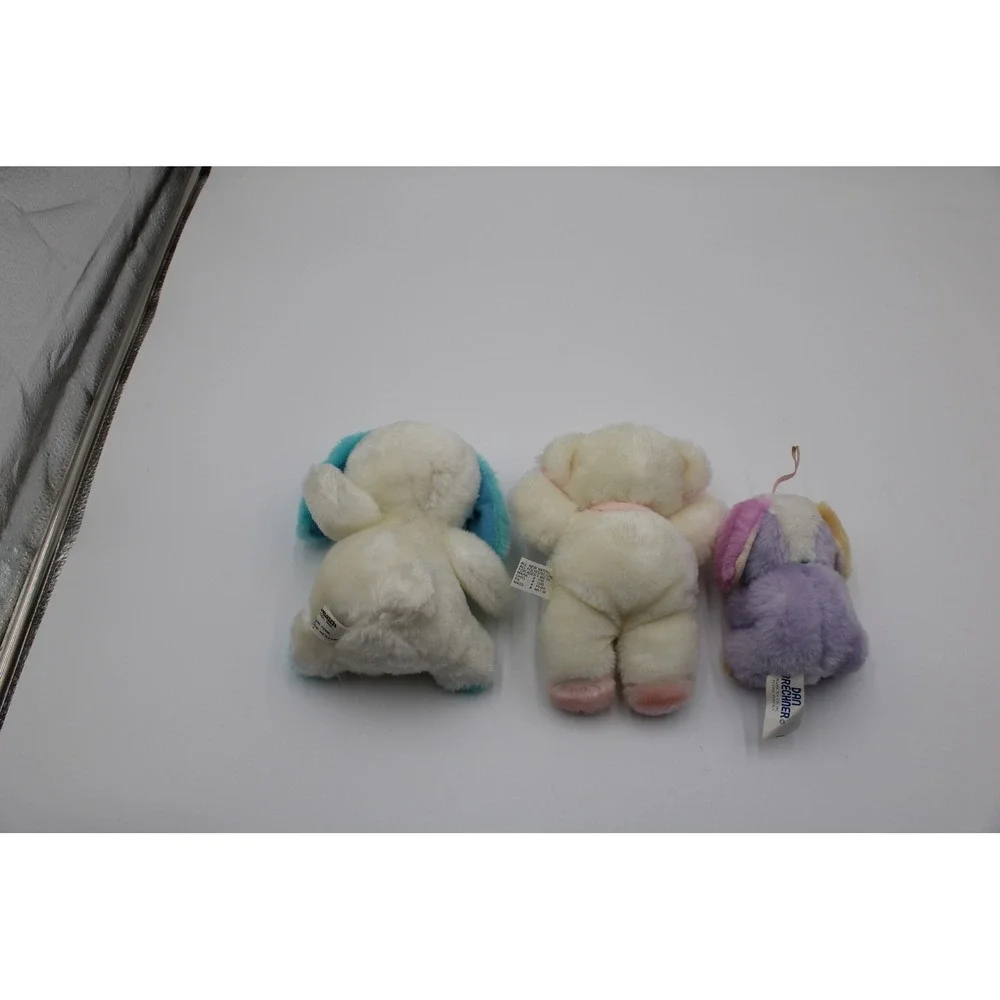 Dan Brechner GAF Dumont Plush Puppy Dog Lot Blue Pink Purple White Vintage 3pc